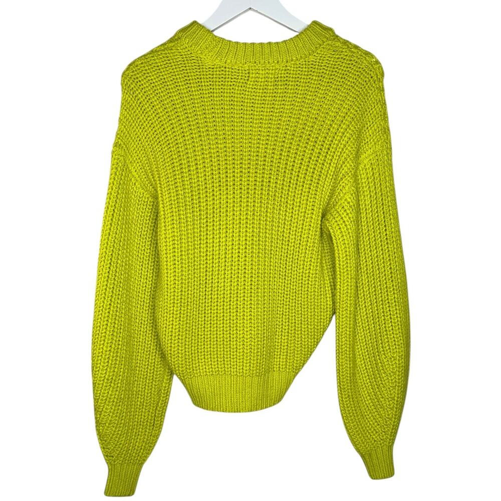 Show Me Your Mumu Sweater Top Green Chunky Cable Knit Crewneck Winter Size XS - Picture 9 of 11
